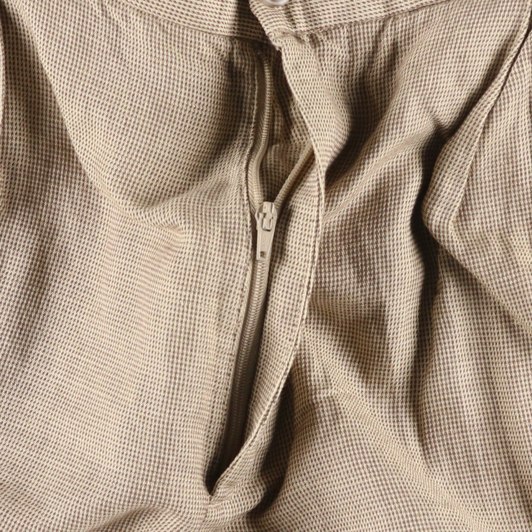 Dockers Premium Pleated Relaxed Fit Check Pattern Two-Pleated Linen Pants, Men's Size 37 linen Beige type Vintage Second Hand
