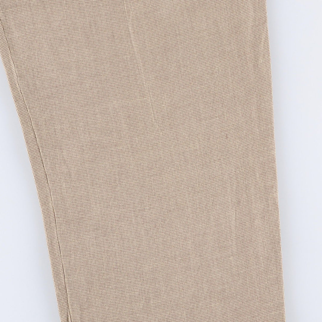 Dockers Premium Pleated Relaxed Fit Check Pattern Two-Pleated Linen Pants, Men's Size 37 linen Beige type Vintage Second Hand