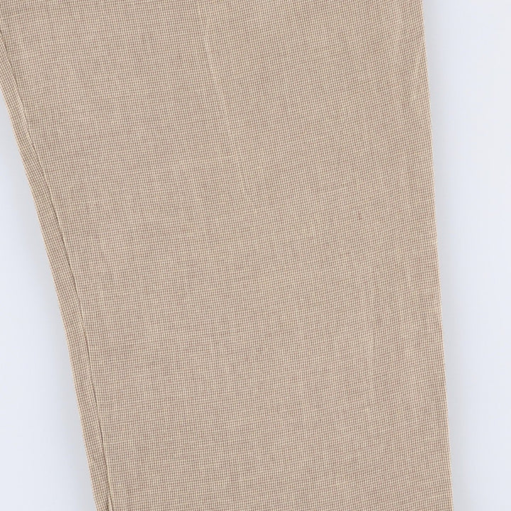 Dockers Premium Pleated Relaxed Fit Check Pattern Two-Pleated Linen Pants, Men's Size 37 linen Beige type Vintage Second Hand