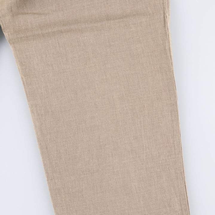 Dockers Premium Pleated Relaxed Fit Check Pattern Two-Pleated Linen Pants, Men's Size 37 linen Beige type Vintage Second Hand