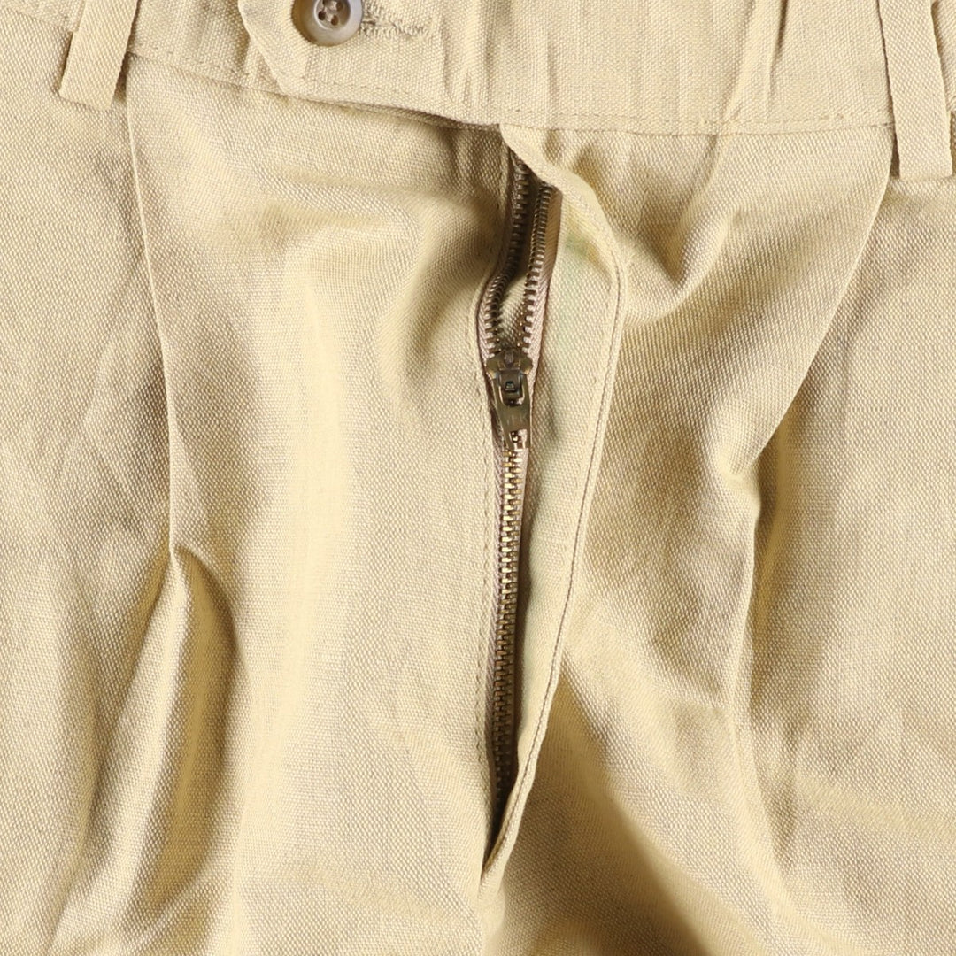 90'S Dockers Class A Two-Pleated Linen and Cotton Slacks, Men's, Size 34, Vintage cotton Beige type Vintage Second Hand