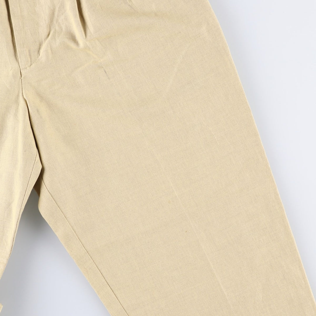 90'S Dockers Class A Two-Pleated Linen and Cotton Slacks, Men's, Size 34, Vintage cotton Beige type Vintage Second Hand