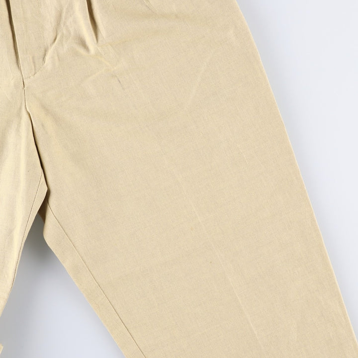 90'S Dockers Class A Two-Pleated Linen and Cotton Slacks, Men's, Size 34, Vintage cotton Beige type Vintage Second Hand