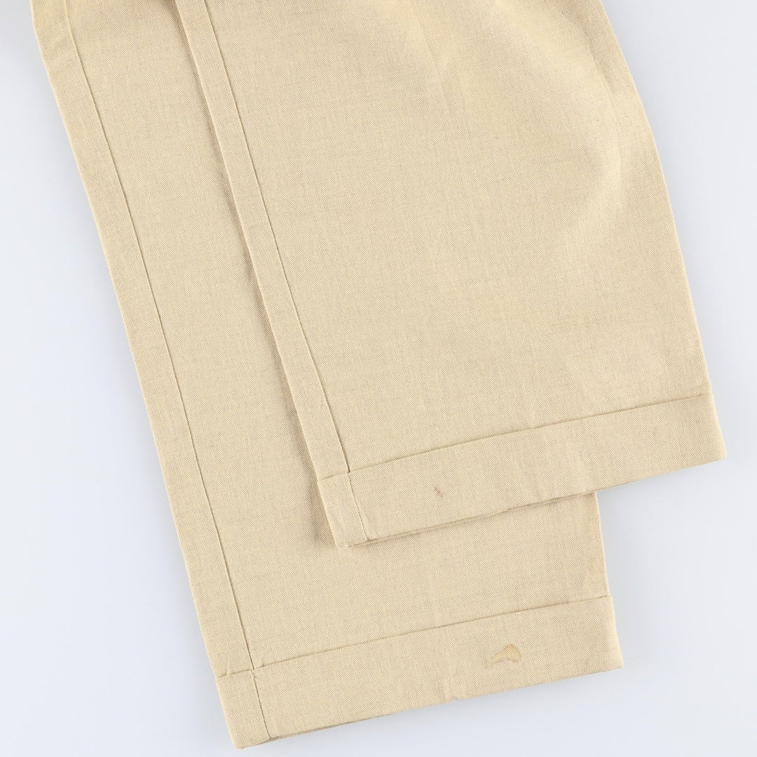 90'S Dockers Class A Two-Pleated Linen and Cotton Slacks, Men's, Size 34, Vintage cotton Beige type Vintage Second Hand