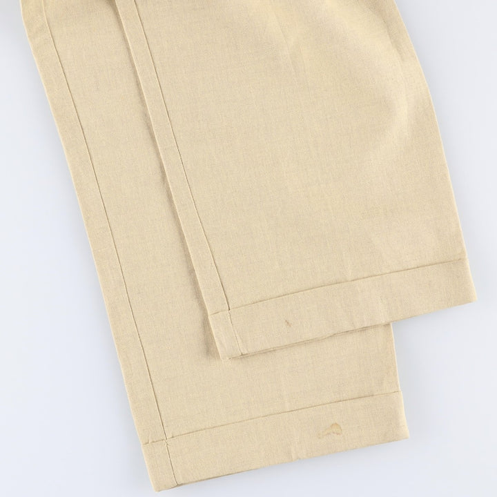 90'S Dockers Class A Two-Pleated Linen and Cotton Slacks, Men's, Size 34, Vintage cotton Beige type Vintage Second Hand