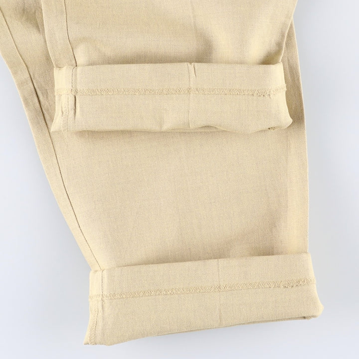 90'S Dockers Class A Two-Pleated Linen and Cotton Slacks, Men's, Size 34, Vintage cotton Beige type Vintage Second Hand