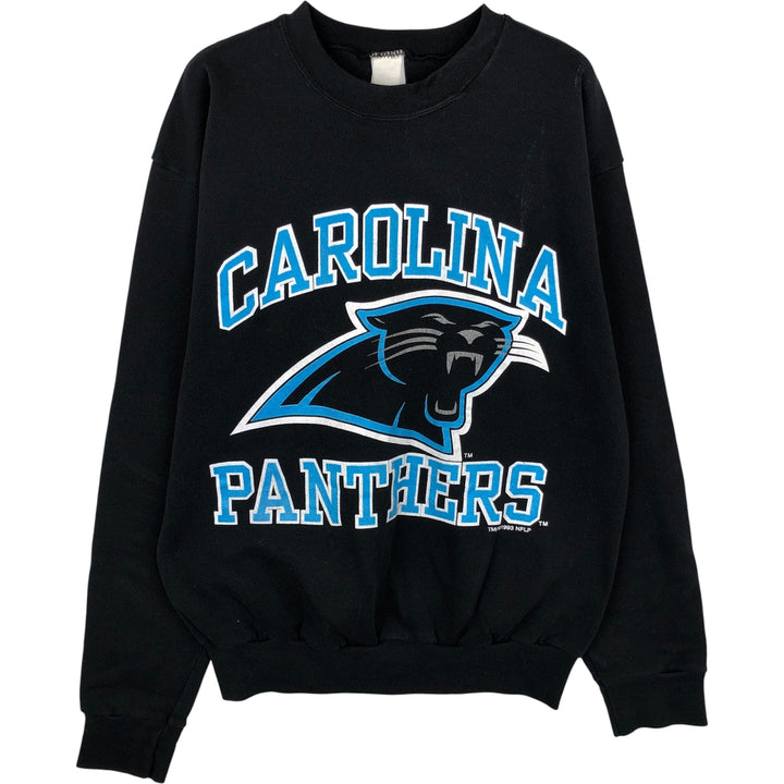 Vintage '90'S NFL Carolina Panthers triple-print sweatshirt, made in the USA, men's size L cotton black type Vintage Second Hand