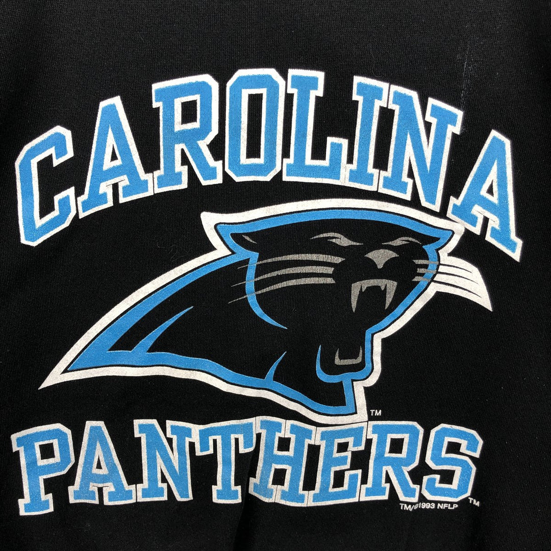 Vintage '90'S NFL Carolina Panthers triple-print sweatshirt, made in the USA, men's size L cotton black type Vintage Second Hand