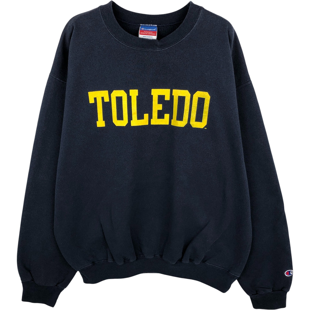 2000'S Champion Authentic Athletic Apparel College Sweatshirt, Men's Size L cotton navy blue type Vintage Second Hand