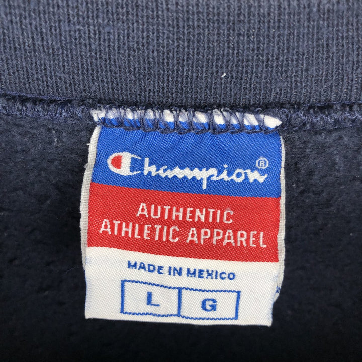 2000'S Champion Authentic Athletic Apparel College Sweatshirt, Men's Size L cotton navy blue type Vintage Second Hand