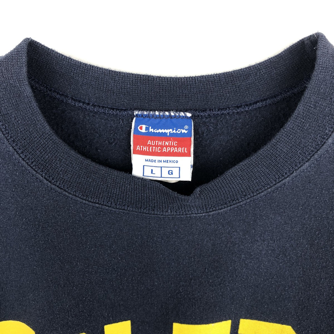 2000'S Champion Authentic Athletic Apparel College Sweatshirt, Men's Size L cotton navy blue type Vintage Second Hand