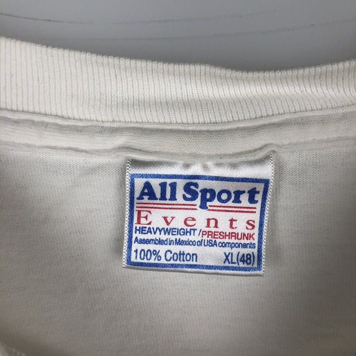 ~90'S All Sports Events Print T-Shirt, Men's XL equivalent, Vintage cotton white type Vintage Second Hand