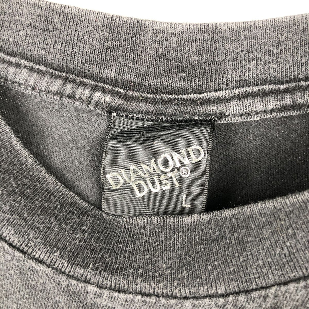 Vintage 90'S DIAMONDDUST Eagle Pattern Glitter Print Animal Print T-Shirt, Made in USA, Men's Size Large cotton black type Vintage Second Hand