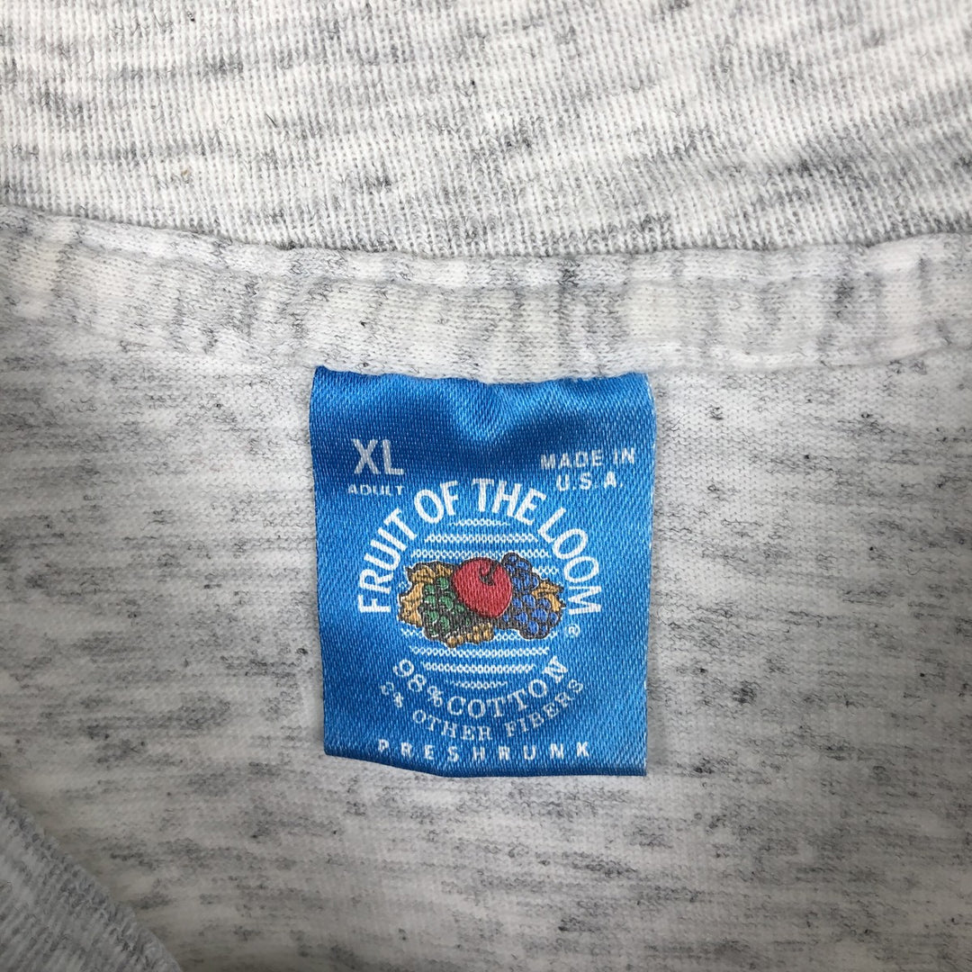 Vintage 1990'S Fruit of the Loom Radio Station Advertising T-Shirt, Made in USA, Men's Size XL cotton gray type Vintage Second Hand