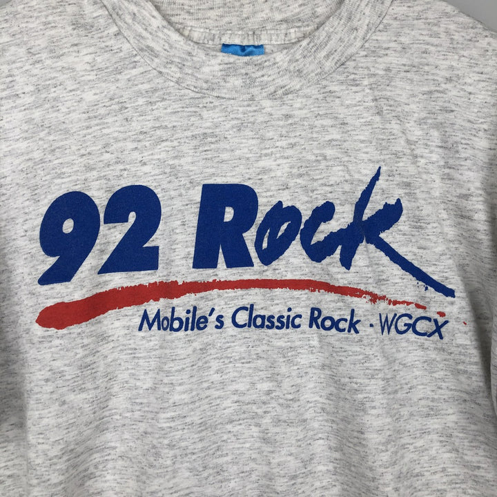 Vintage 1990'S Fruit of the Loom Radio Station Advertising T-Shirt, Made in USA, Men's Size XL cotton gray type Vintage Second Hand