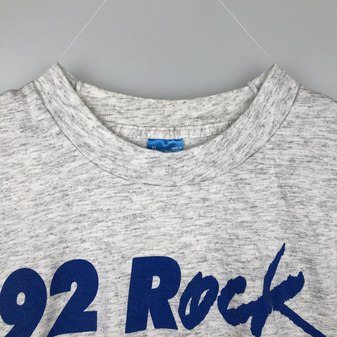 Vintage 1990'S Fruit of the Loom Radio Station Advertising T-Shirt, Made in USA, Men's Size XL cotton gray type Vintage Second Hand