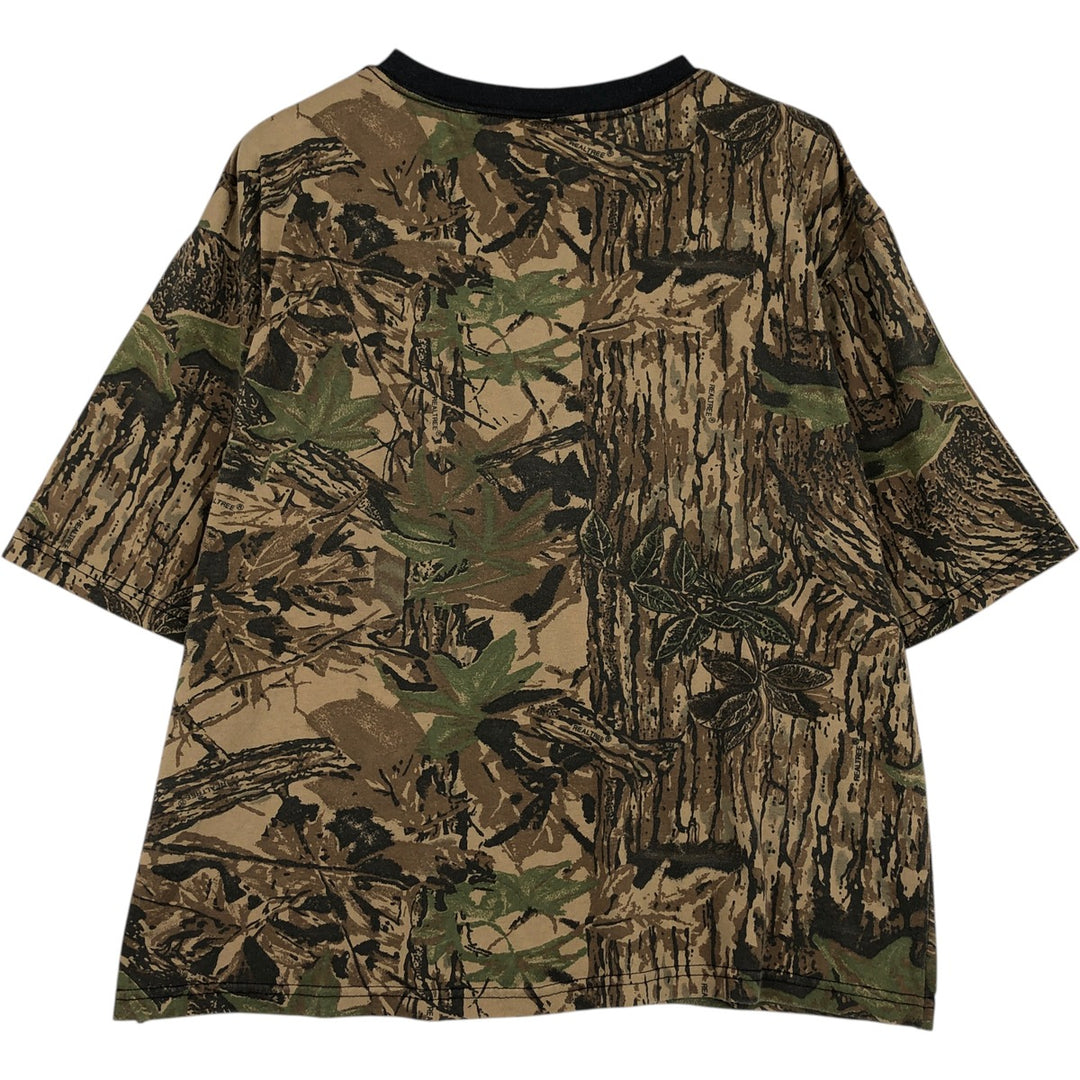CRATED WITH PRIDE Realtree Camo Print T-Shirt, Made in USA, Men's XL cotton Khaki type sage green Vintage Second Hand