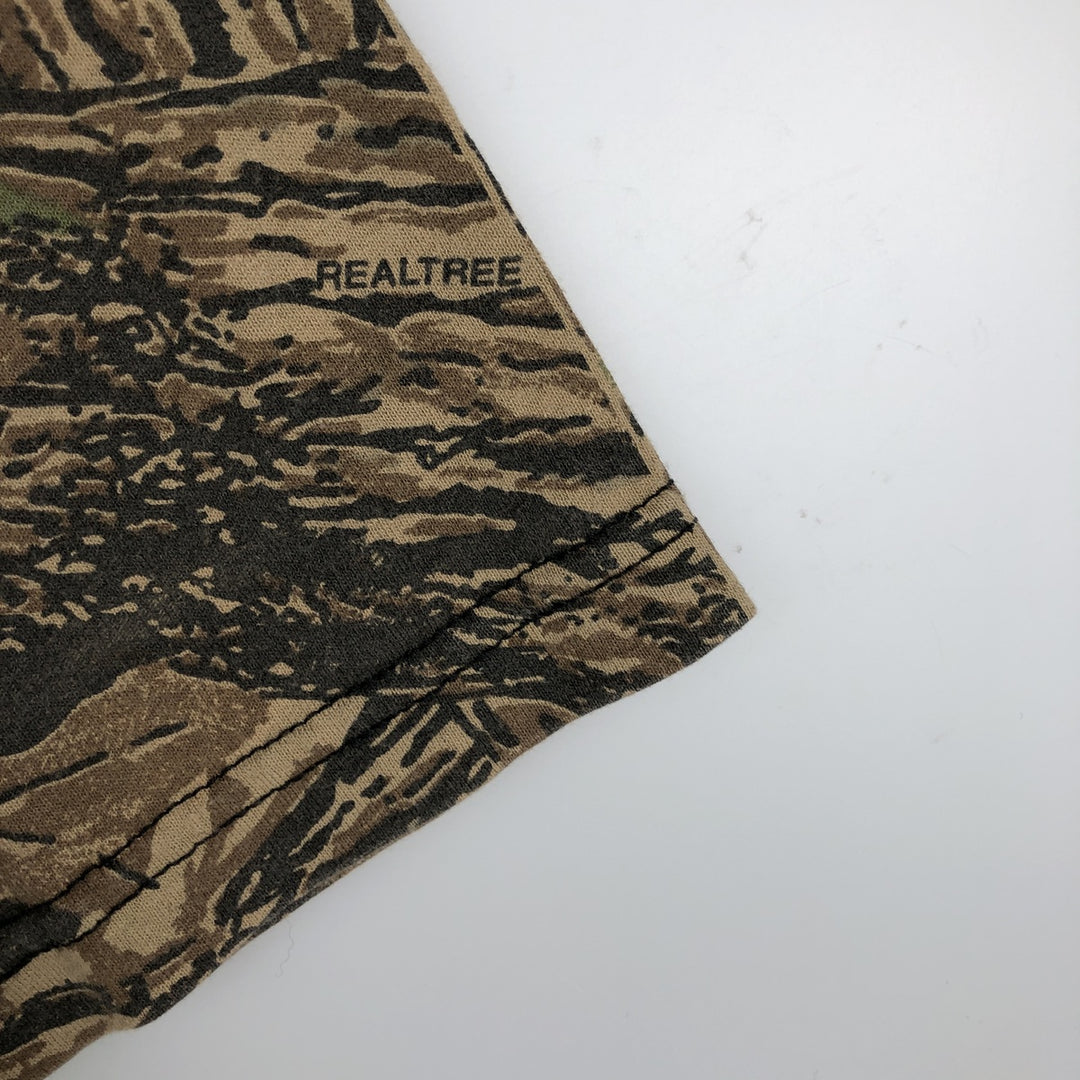 CRATED WITH PRIDE Realtree Camo Print T-Shirt, Made in USA, Men's XL cotton Khaki type sage green Vintage Second Hand
