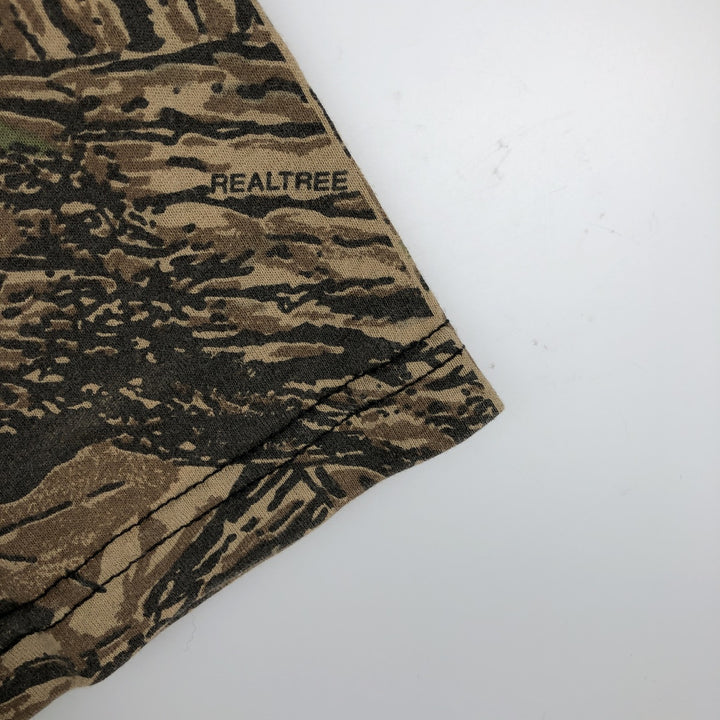CRATED WITH PRIDE Realtree Camo Print T-Shirt, Made in USA, Men's XL cotton Khaki type sage green Vintage Second Hand