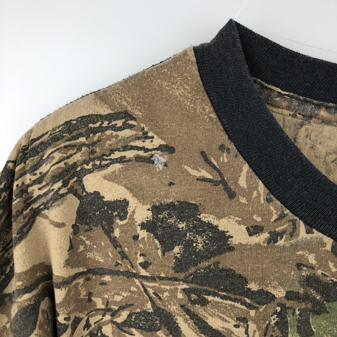 CRATED WITH PRIDE Realtree Camo Print T-Shirt, Made in USA, Men's XL cotton Khaki type sage green Vintage Second Hand