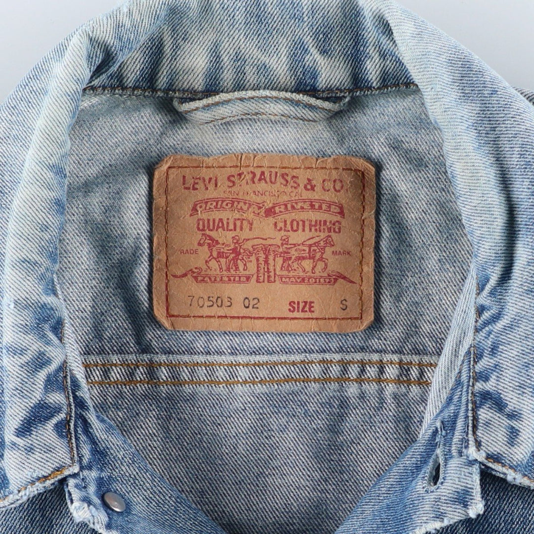 90'S Levi's 70503-0219 Denim Jacket, Men's Size Small, Vintage cotton blue type Vintage Second Hand