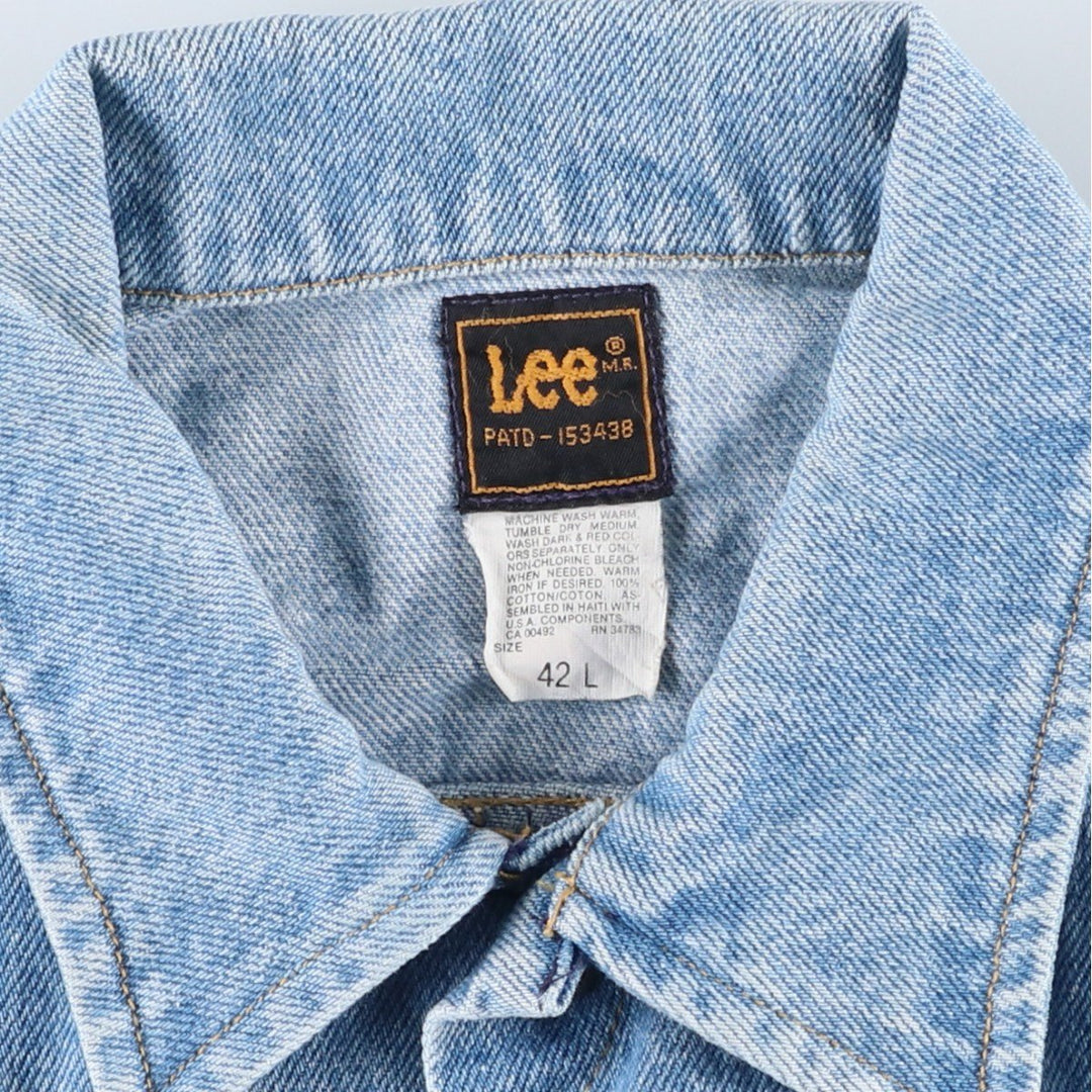 80s~ Lee Riders denim jacket, denim jacket, men's size L, vintage cotton blue type Vintage Second Hand