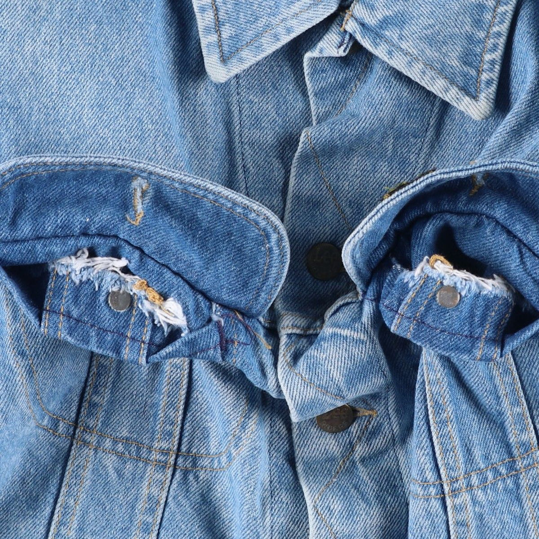 80s~ Lee Riders denim jacket, denim jacket, men's size L, vintage cotton blue type Vintage Second Hand