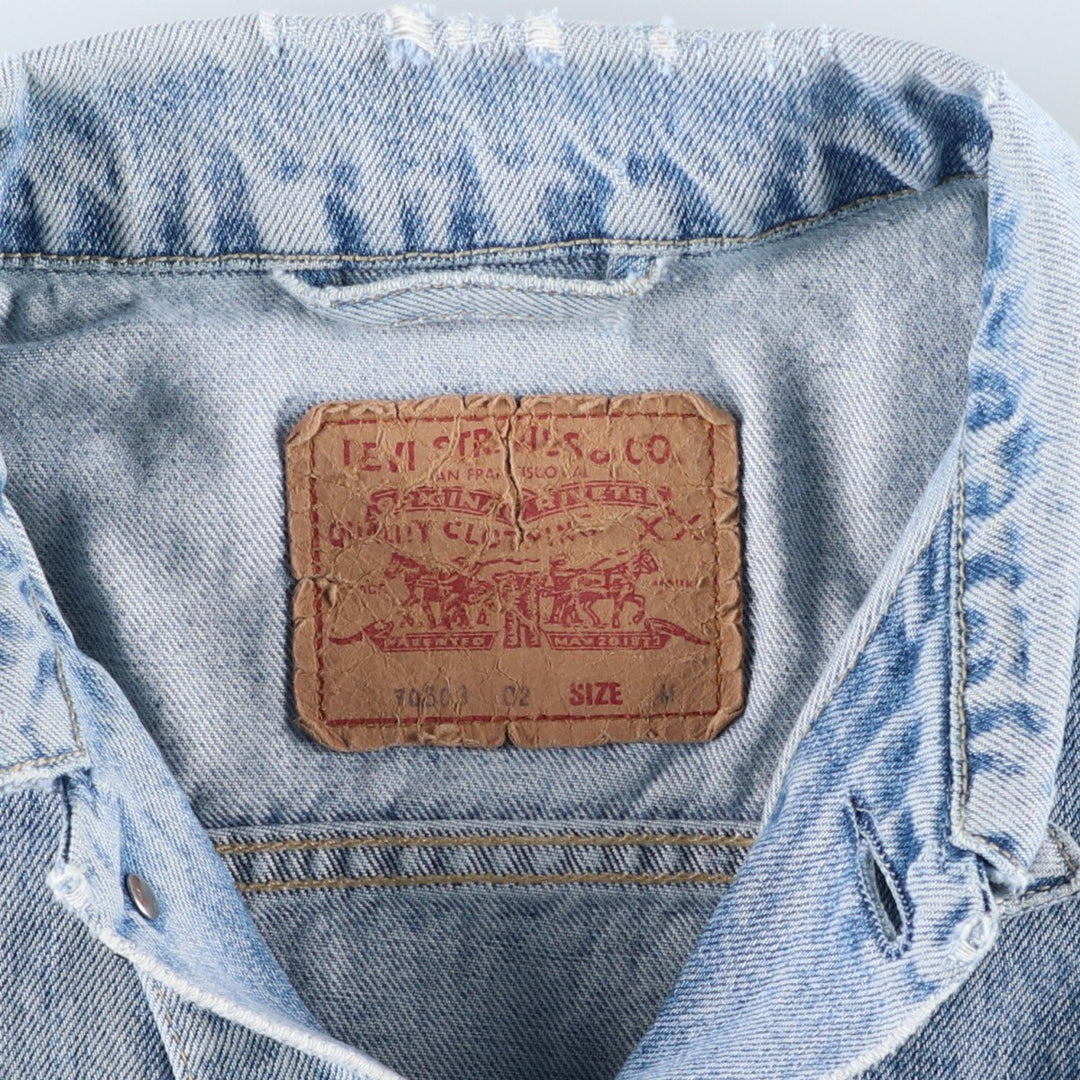 90'S Levi's 70503-0215 Denim Jacket, Men's Size Medium, Vintage cotton blue type Vintage Second Hand