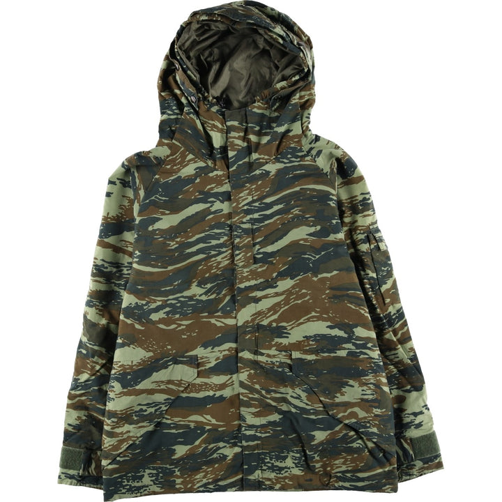 Camouflage Lizard Camo Hooded Military Jacket, Men's Size L unclear Khaki type Vintage Second Hand