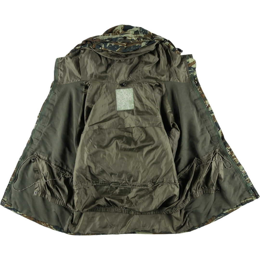 Camouflage Lizard Camo Hooded Military Jacket, Men's Size L unclear Khaki type Vintage Second Hand