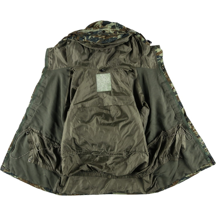 Camouflage Lizard Camo Hooded Military Jacket, Men's Size L unclear Khaki type Vintage Second Hand