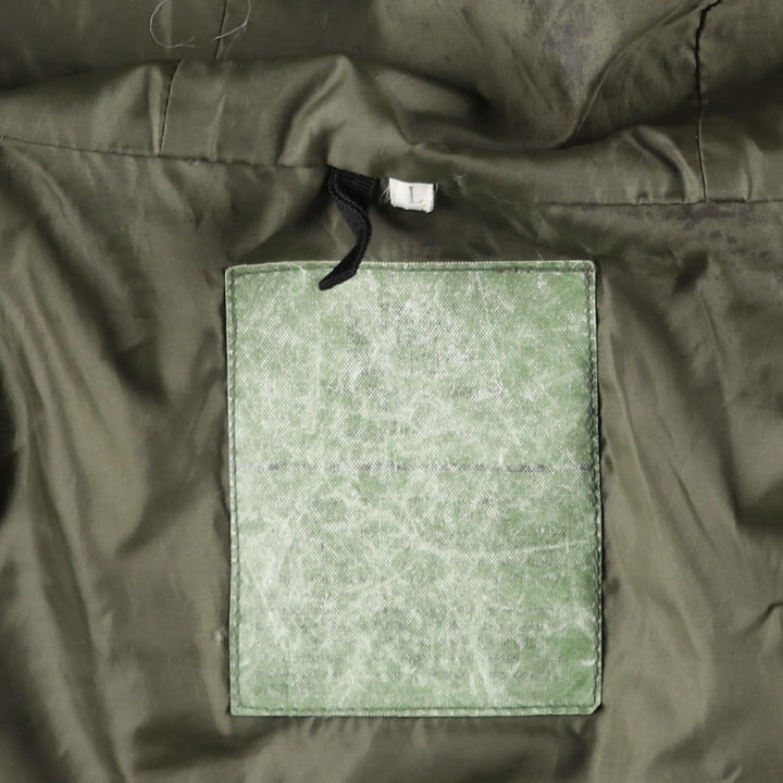 Camouflage Lizard Camo Hooded Military Jacket, Men's Size L unclear Khaki type Vintage Second Hand
