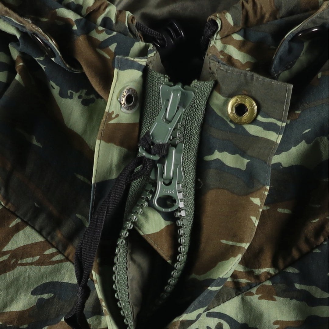 Camouflage Lizard Camo Hooded Military Jacket, Men's Size L unclear Khaki type Vintage Second Hand