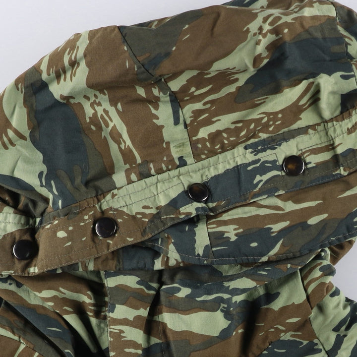 Camouflage Lizard Camo Hooded Military Jacket, Men's Size L unclear Khaki type Vintage Second Hand