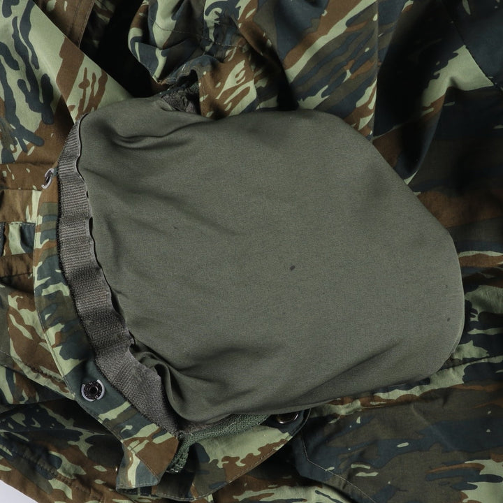 Camouflage Lizard Camo Hooded Military Jacket, Men's Size L unclear Khaki type Vintage Second Hand