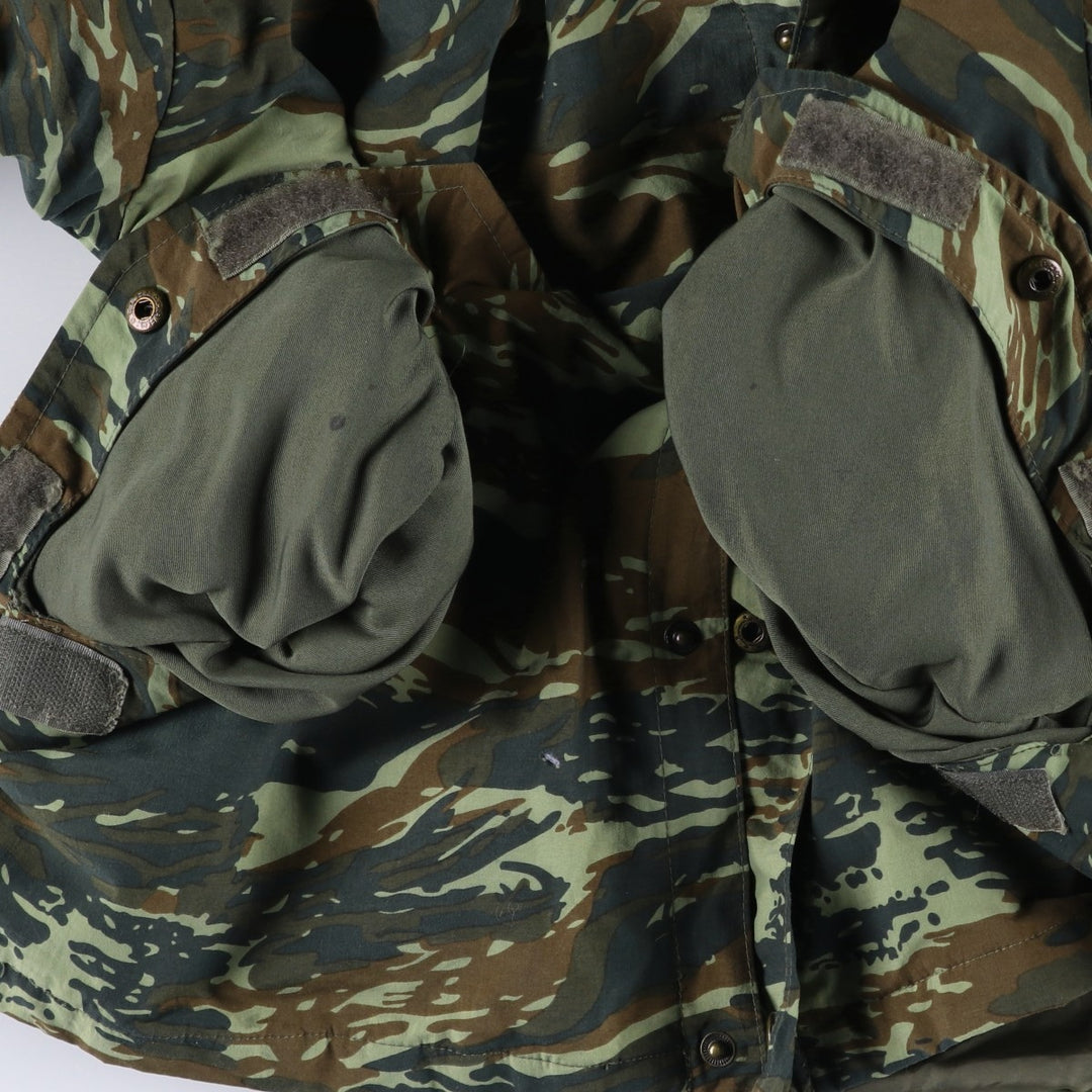 Camouflage Lizard Camo Hooded Military Jacket, Men's Size L unclear Khaki type Vintage Second Hand