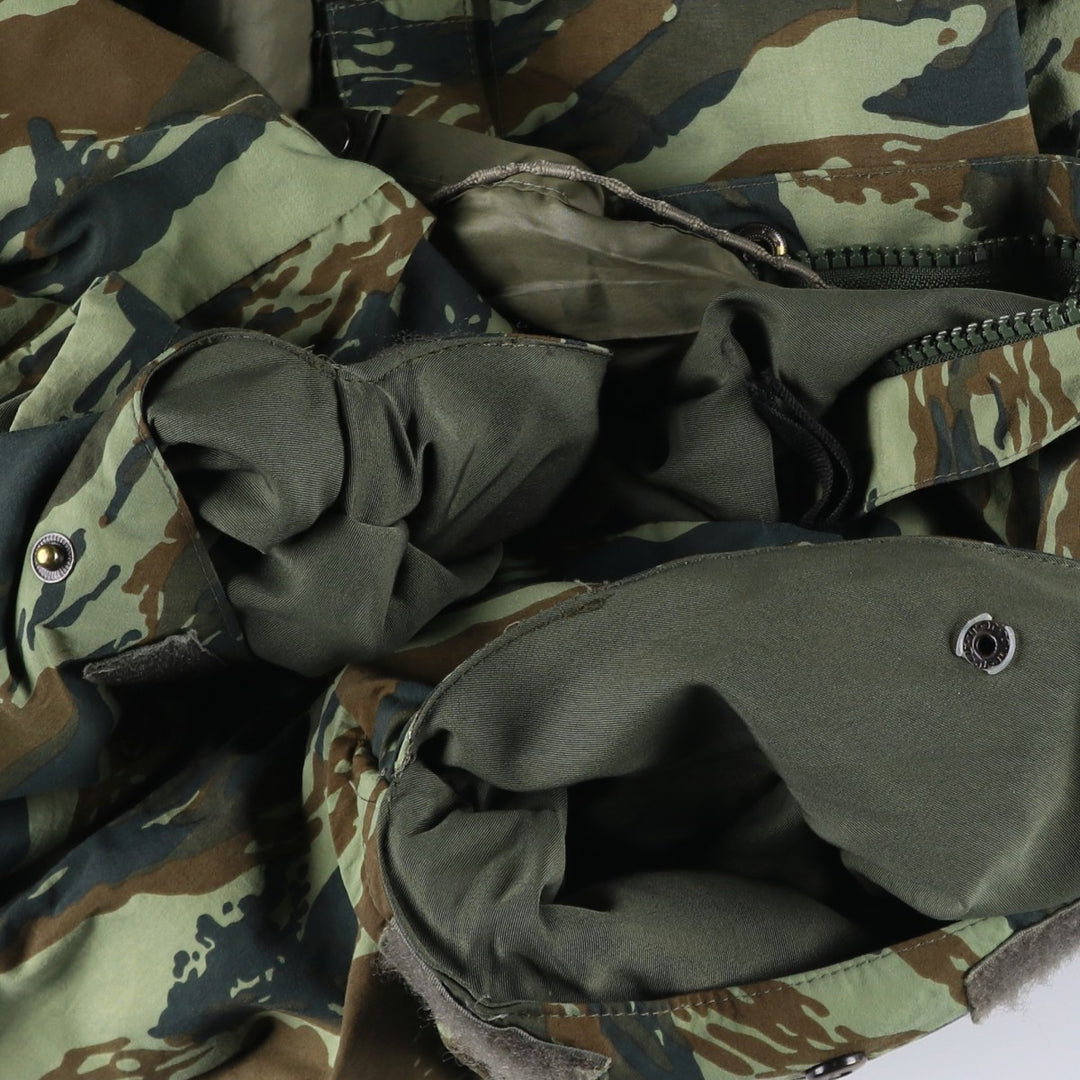 Camouflage Lizard Camo Hooded Military Jacket, Men's Size L unclear Khaki type Vintage Second Hand
