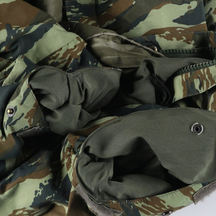 Camouflage Lizard Camo Hooded Military Jacket, Men's Size L unclear Khaki type Vintage Second Hand