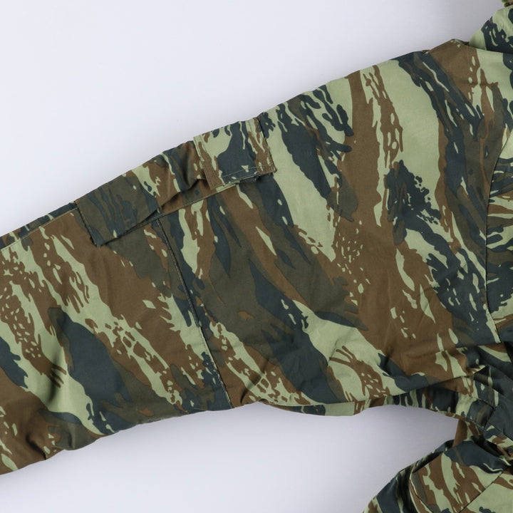 Camouflage Lizard Camo Hooded Military Jacket, Men's Size L unclear Khaki type Vintage Second Hand