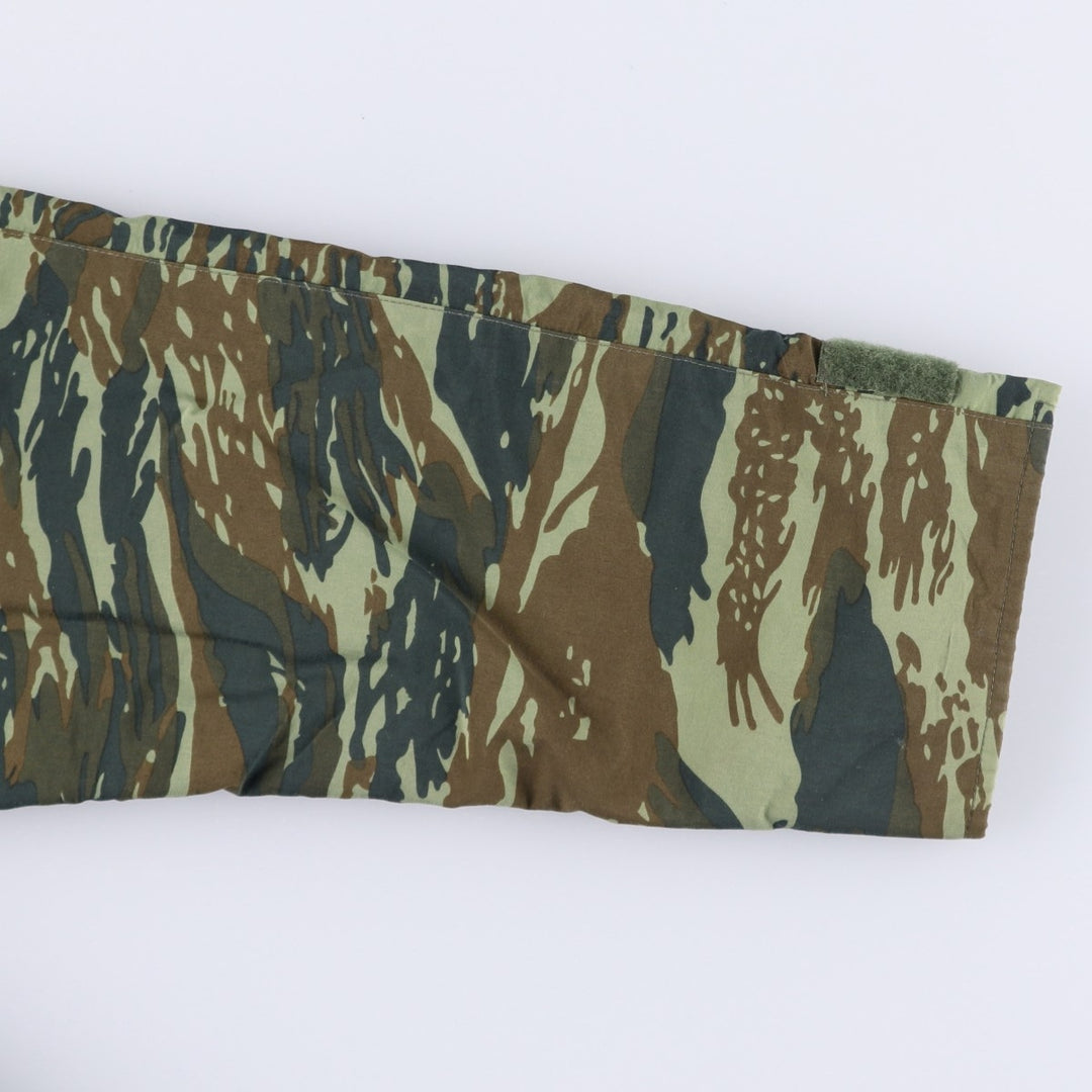 Camouflage Lizard Camo Hooded Military Jacket, Men's Size L unclear Khaki type Vintage Second Hand