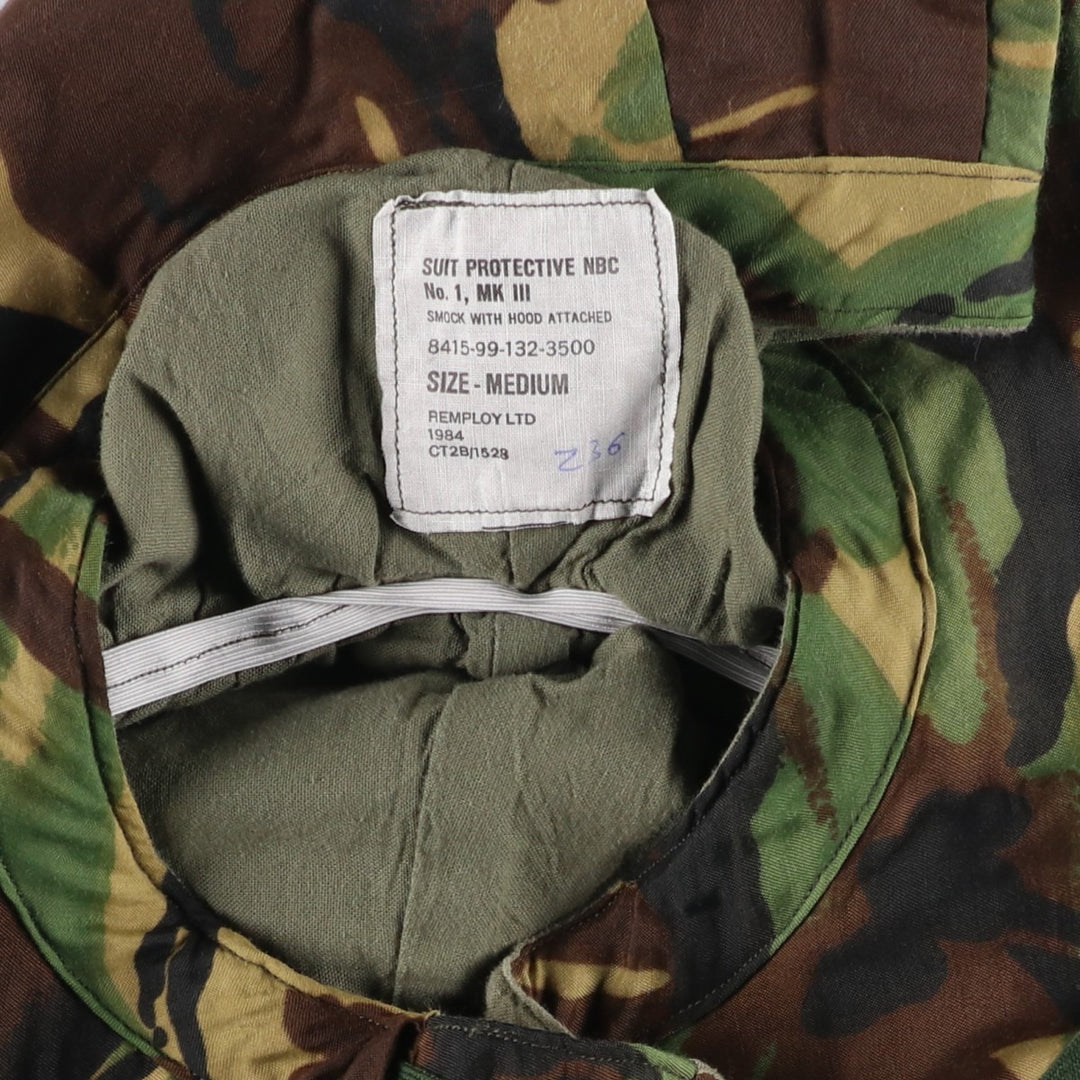 Vintage 1980'S British Army Camouflage Pattern DPM Camo Military Smock Parka/Anorak Parka, Size Medium, Men's Size M unclear Khaki type Vintage Second Hand