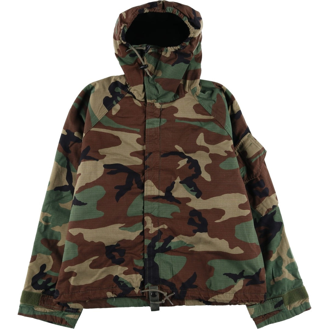 Woodland Camo Chemical Protective Jacket with Hood, Ripstop Military Jacket, Men's XL unclear Khaki type Vintage Second Hand