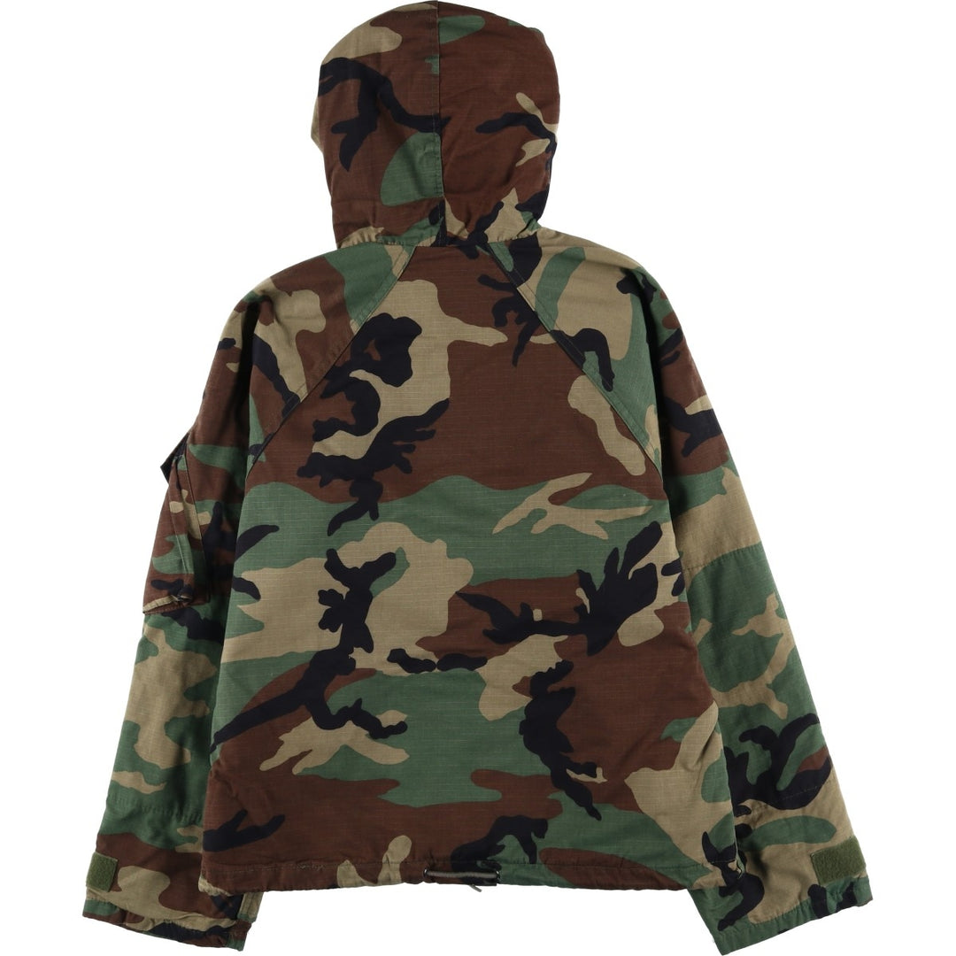 Woodland Camo Chemical Protective Jacket with Hood, Ripstop Military Jacket, Men's XL unclear Khaki type Vintage Second Hand