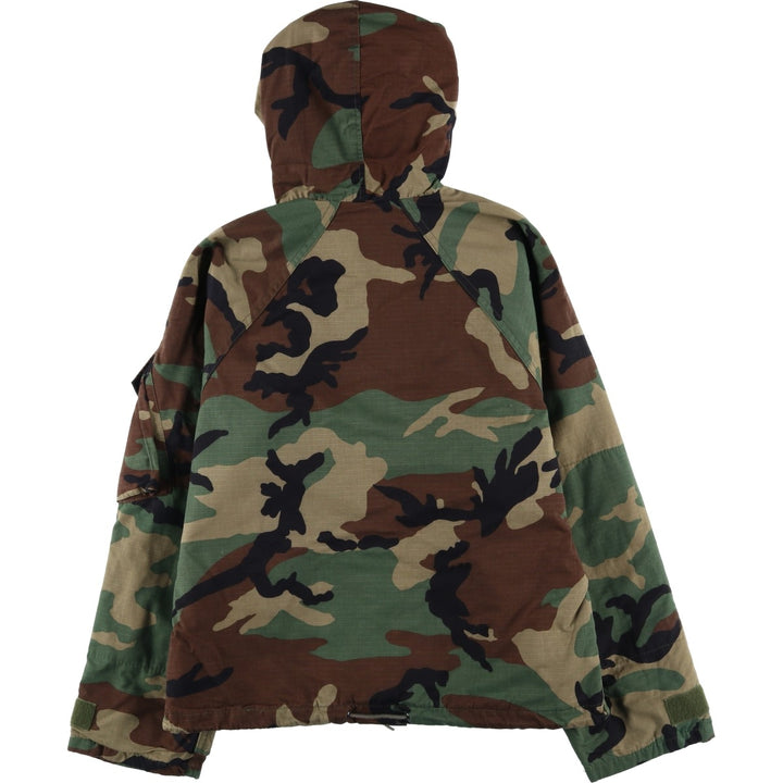 Woodland Camo Chemical Protective Jacket with Hood, Ripstop Military Jacket, Men's XL unclear Khaki type Vintage Second Hand