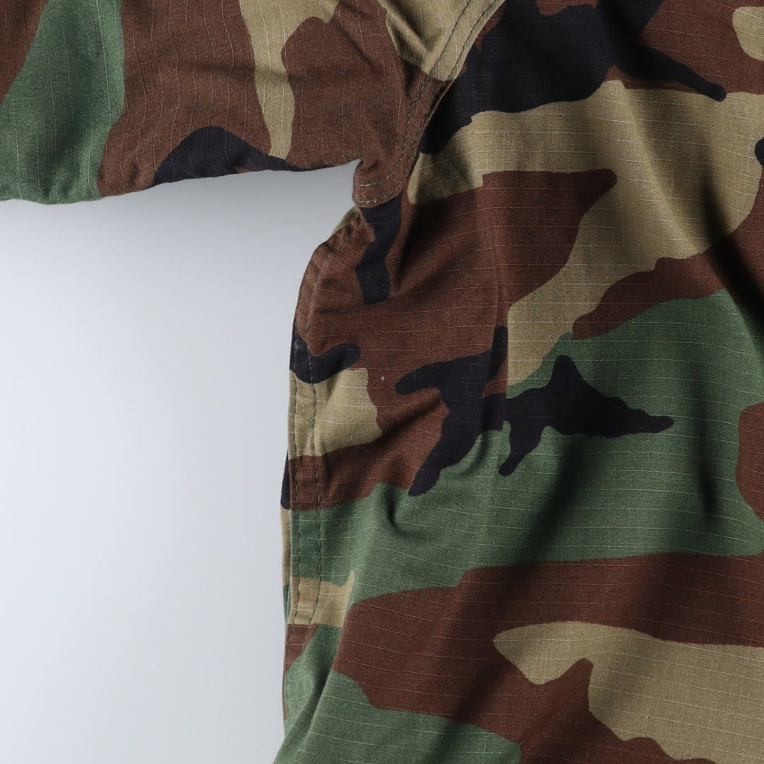 Woodland Camo Chemical Protective Jacket with Hood, Ripstop Military Jacket, Men's XL unclear Khaki type Vintage Second Hand