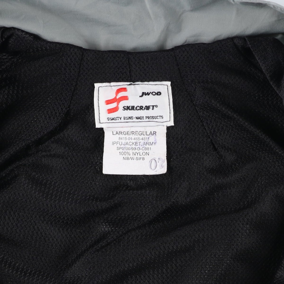 1990'S US Army Skilcraft PFU Training Jacket, Nylon, Made in USA, Large Nylon gray type Vintage Second Hand