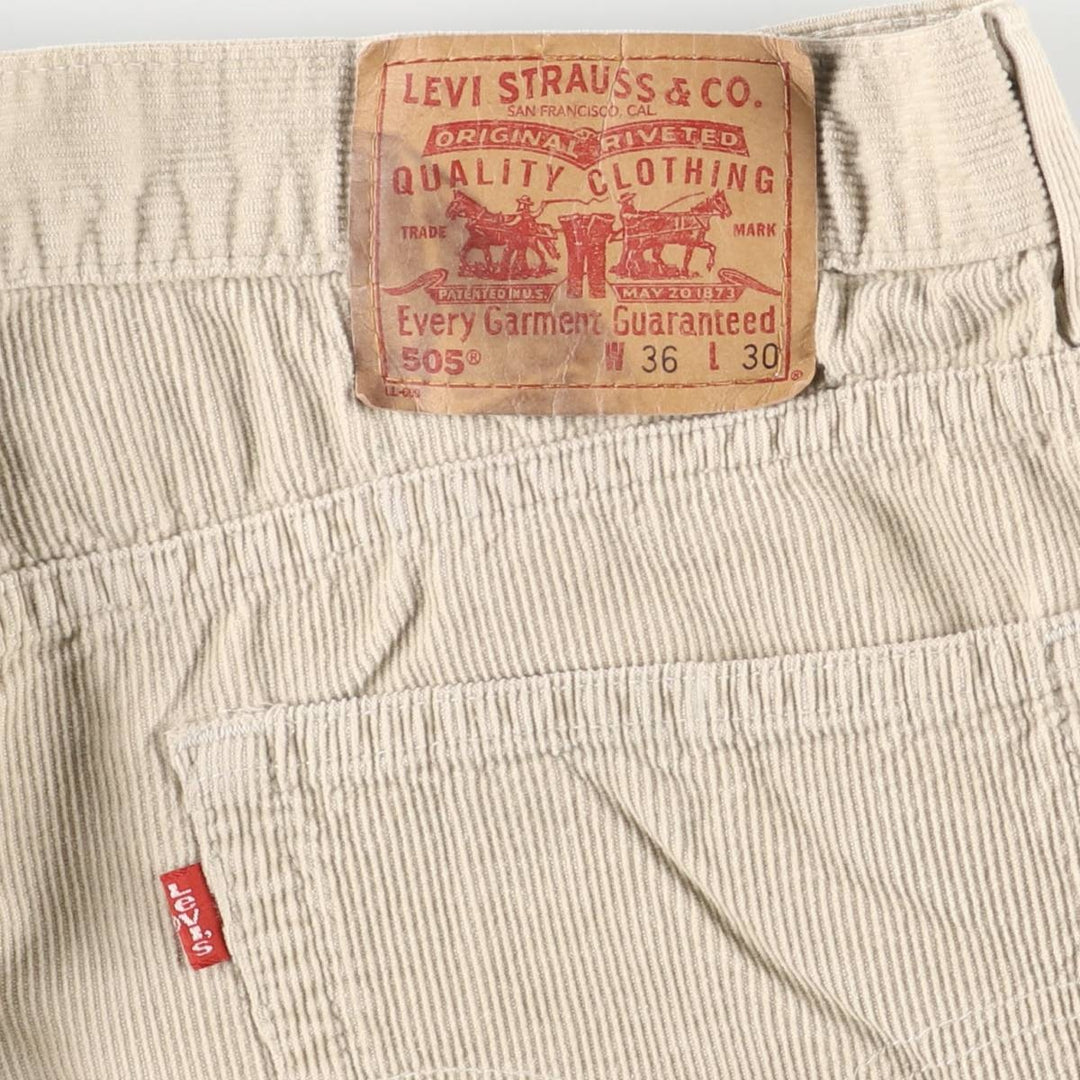 Levi's 505 Regular Fit Straight Leg Corduroy Pants, Men's, Size 35 cotton Beige type Vintage Second Hand
