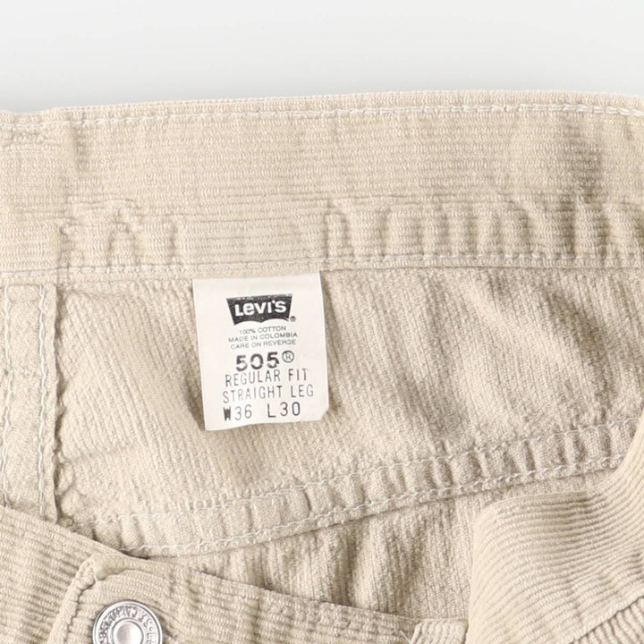 Levi's 505 Regular Fit Straight Leg Corduroy Pants, Men's, Size 35 cotton Beige type Vintage Second Hand