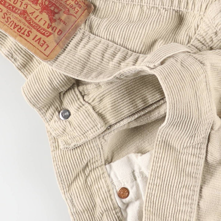 Levi's 505 Regular Fit Straight Leg Corduroy Pants, Men's, Size 35 cotton Beige type Vintage Second Hand