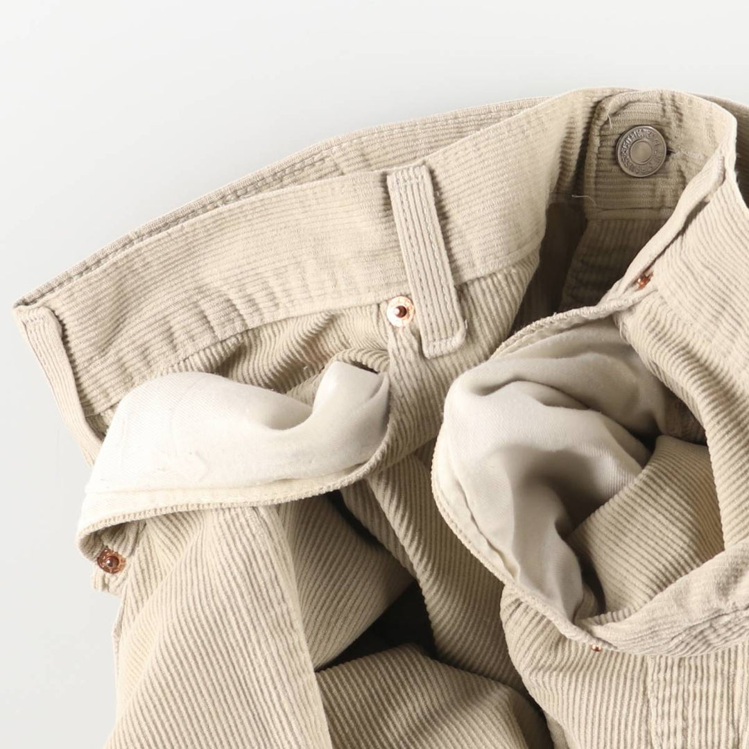 Levi's 505 Regular Fit Straight Leg Corduroy Pants, Men's, Size 35 cotton Beige type Vintage Second Hand